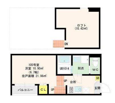 レアリーゼK&S(1K/2階)の間取り写真