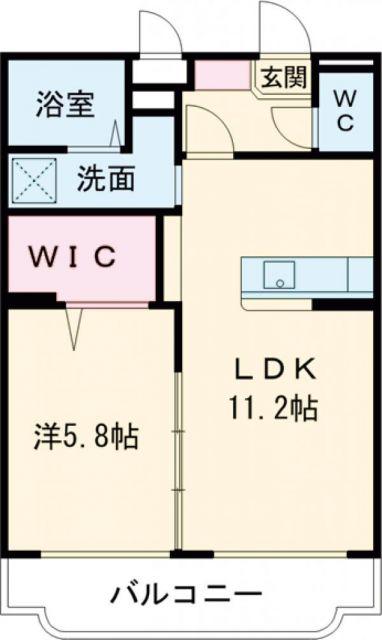 GLANZ A(1LDK/2階)の間取り写真