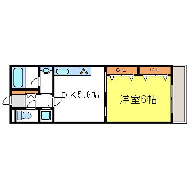 ティエドゥール吉祥寺(1DK/4階)の間取り写真