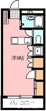 ボレバードマンションII(ワンルーム/2階)の間取り写真
