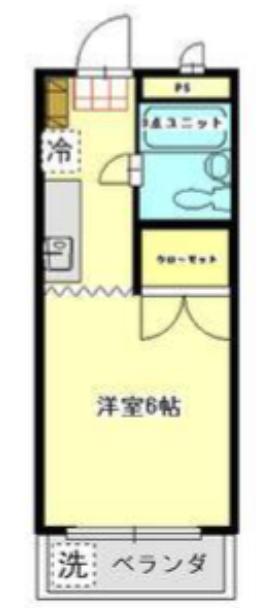 クレセントマンション霞(1K/4階)の間取り写真