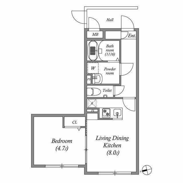 SOLASIA RESIDENCE荻窪II(1LDK/3階)の間取り写真