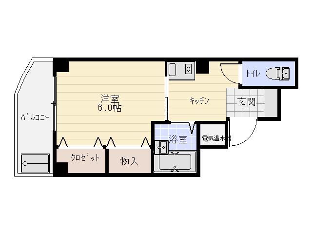 サンライフ淡路(1K/4階)の間取り写真