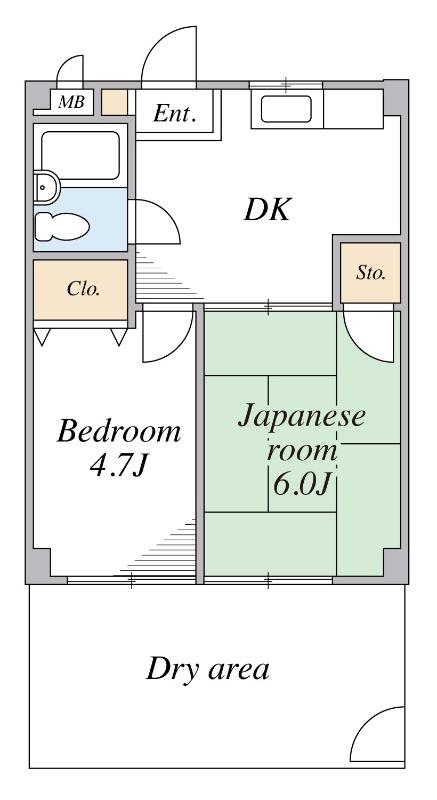 マロンハイム(2DK/1階)の間取り写真