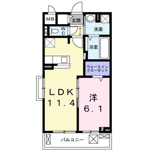 ノースSTAR CONDO(1LDK/2階)の間取り写真