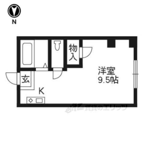 プラム中書島(ワンルーム/4階)の間取り写真