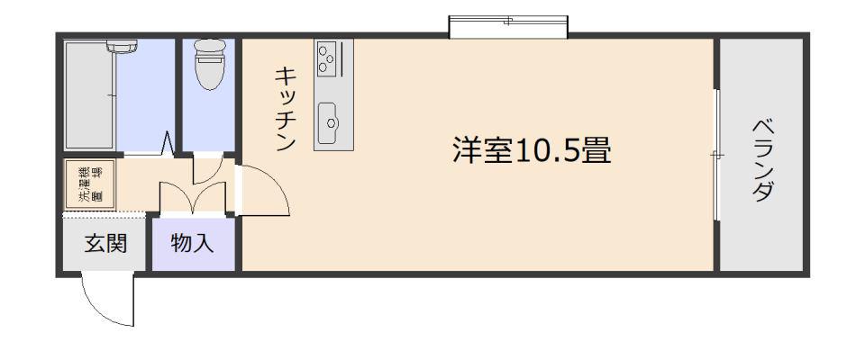 JAウイング新屋敷(ワンルーム/3階)の間取り写真