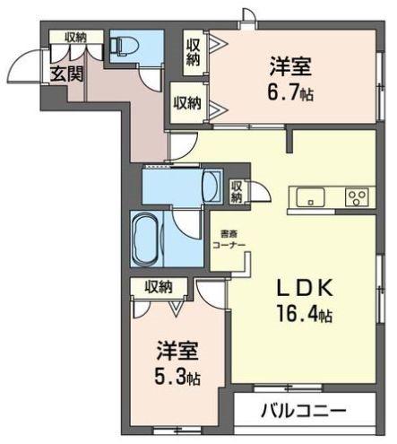 ERABLE(2LDK/3階)の間取り写真