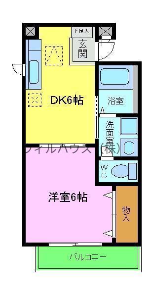 カーサフィオーレ2(1DK/2階)の間取り写真