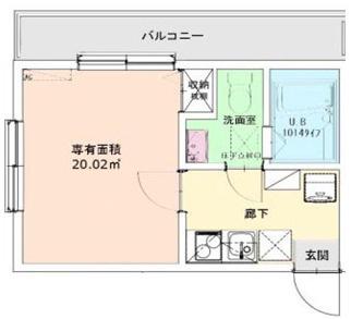 S-HARBER LAGOON屏風浦(1K/2階)の間取り写真