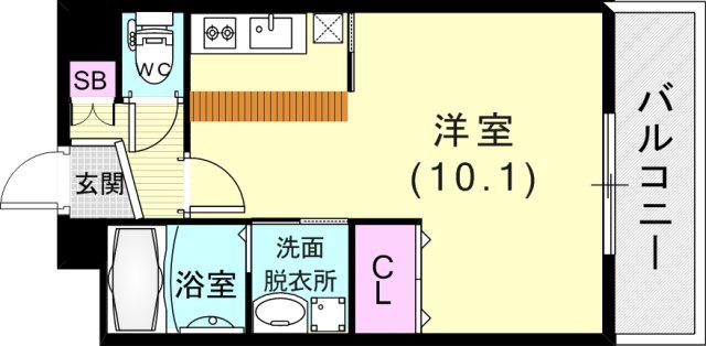 メゾンエフ上沢(ワンルーム/4階)の間取り写真