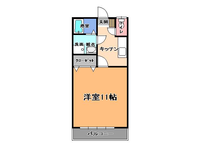 エイトハイツC(1K/1階)の間取り写真