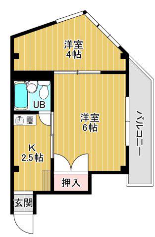 木川ハイツ(2K/2階)の間取り写真