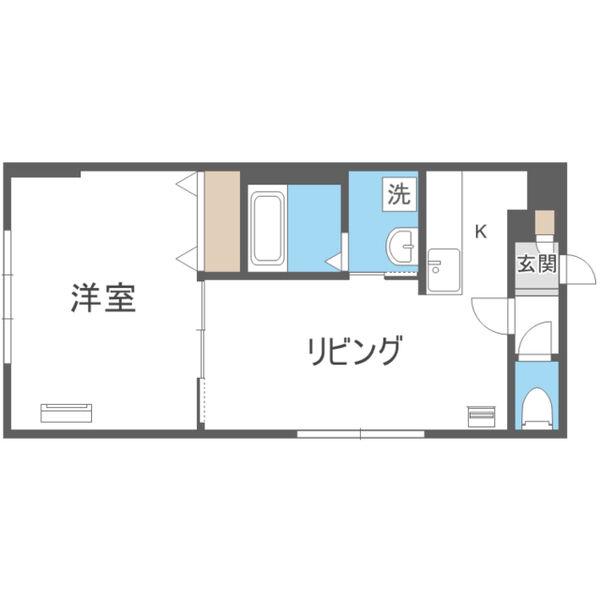 リージェントN札幌(1LDK/3階)の間取り写真