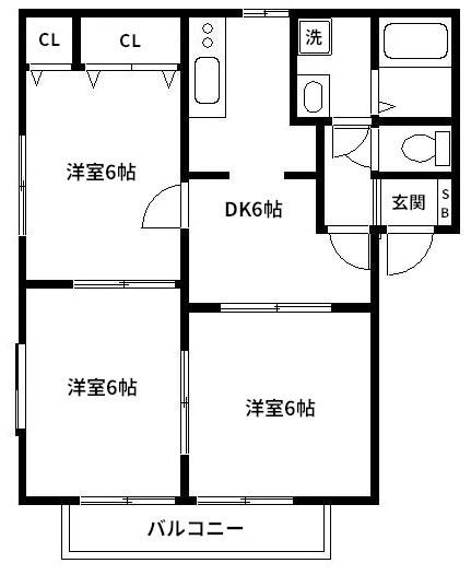 マホロバ湘南(3DK/1階)の間取り写真