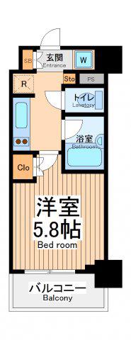 レジディア川崎(1K/8階)の間取り写真
