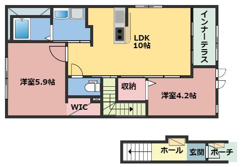 ユーフォリア(2LDK/2階)の間取り写真