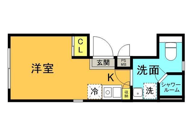 レイアス神田神保町(ワンルーム/2階)の間取り写真