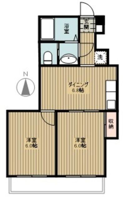 アート・ロッジ(2DK/3階)の間取り写真