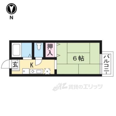 仙光ハイム(1K/2階)の間取り写真