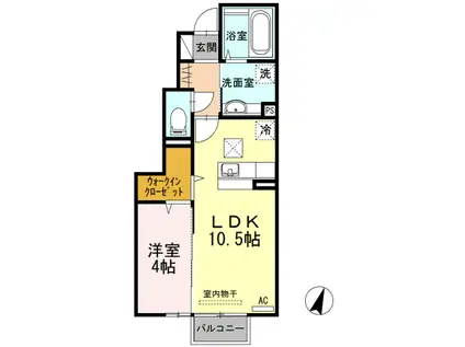 COCO&LEO 103(1LDK/1階)の間取り写真