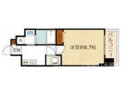 エグゼ難波西IV(1K/12階)の間取り写真