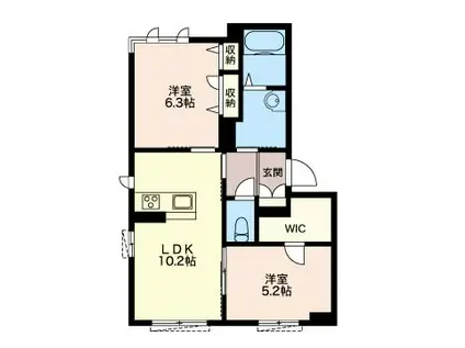 アルフラットA(2LDK/3階)の間取り写真