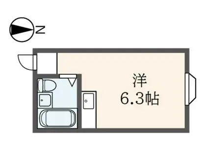 京王井の頭線 久我山駅 徒歩3分 2階建 築52年(ワンルーム/1階)の間取り写真