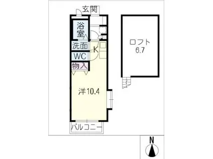 レグナス・カーサ(ワンルーム/1階)の間取り写真