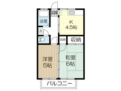 北上ハイツ(2K/1階)の間取り写真