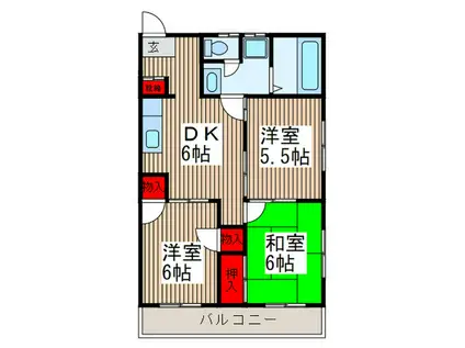 第6池田マンション(3DK/1階)の間取り写真