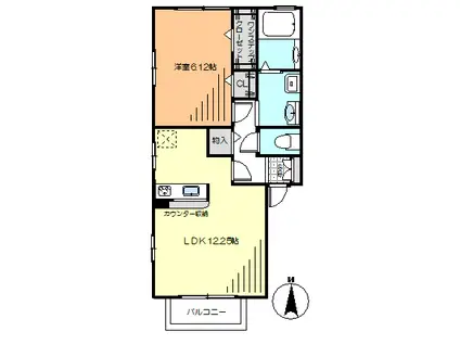 アドラブルIII(1LDK/2階)の間取り写真