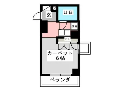 ARECX五井(ワンルーム/4階)の間取り写真
