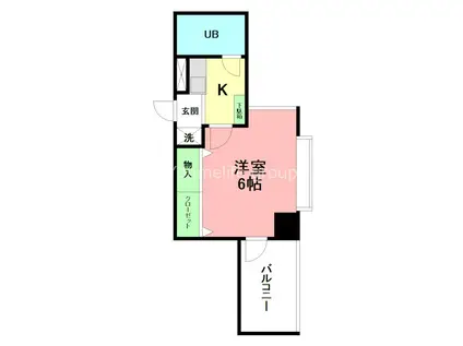 ジュネパレス平塚第一(1K/6階)の間取り写真