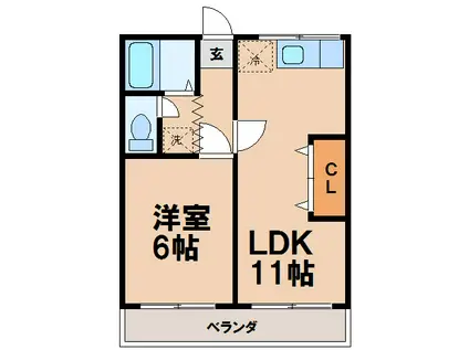 高橋ビル(1LDK/3階)の間取り写真