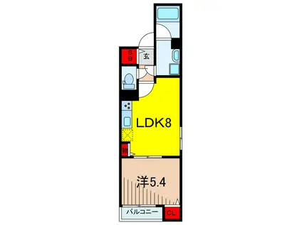 コンフォート青井(1LDK/3階)の間取り写真