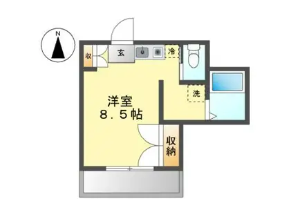 ソネットホンダ(ワンルーム/3階)の間取り写真