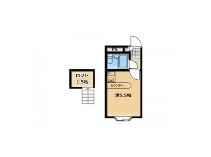 マインツインメル北松戸(ワンルーム/2階)の間取り写真