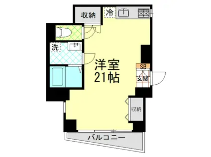 シティハイツ川崎(ワンルーム/3階)の間取り写真