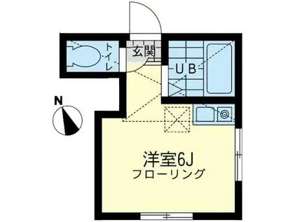 プロスペリティ川崎(ワンルーム/2階)の間取り写真