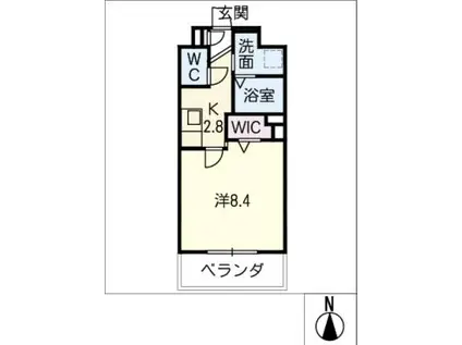 メゾン加納栄町通E(1K/4階)の間取り写真