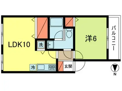 荻窪ローヤルコーポ(1LDK/4階)の間取り写真