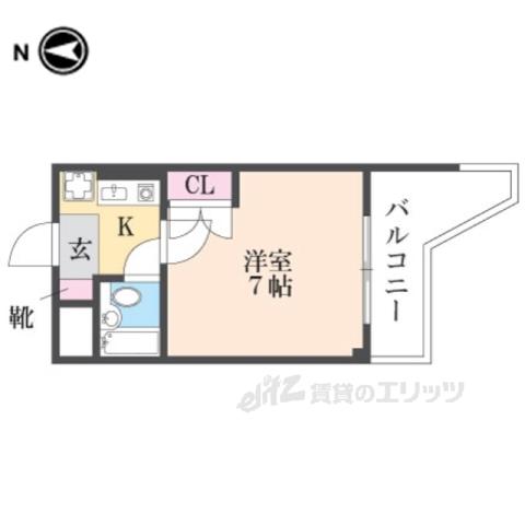 サンハイツ大新(1K/3階)の間取り写真