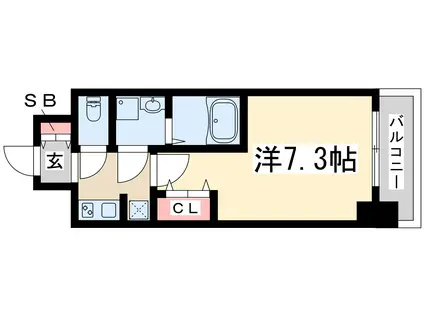 エスレジデンス新大阪ウエスト(1K/6階)の間取り写真