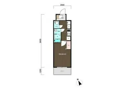 エイトドームシティ(1K/7階)の間取り写真