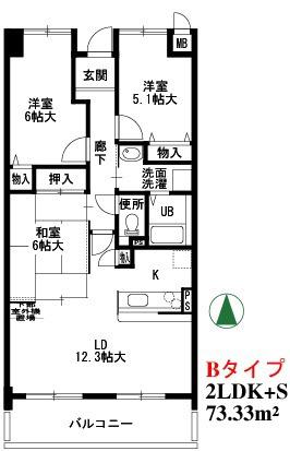 ソアール(3LDK/3階)の間取り写真