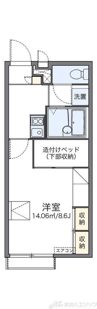 レオパレスル シエル ブルー(1K/1階)の間取り写真