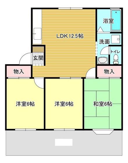 センスフルタウン西王寺 I A(3LDK/2階)の間取り写真