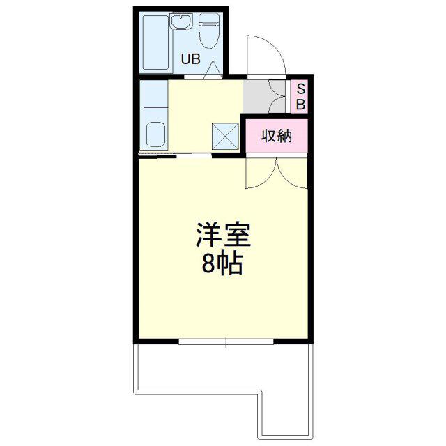 マンションKM-1(1K/4階)の間取り写真