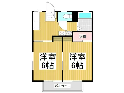 コーポ白山(2K/1階)の間取り写真